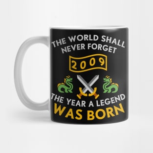 2009 The Year A Legend Was Born Dragons and Swords Design (Light) Mug